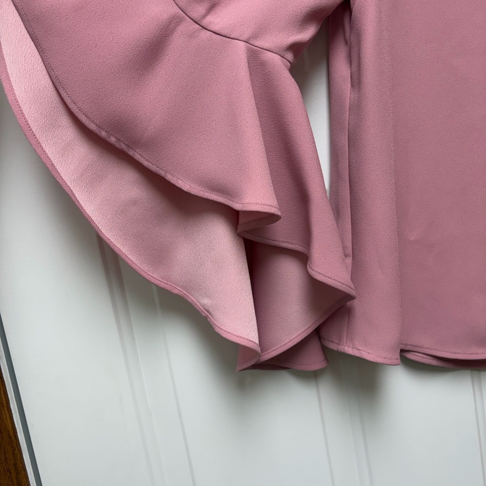 Ted Baker Pink Flounce Sleeve Blouse size 4 - Picture 4 of 9